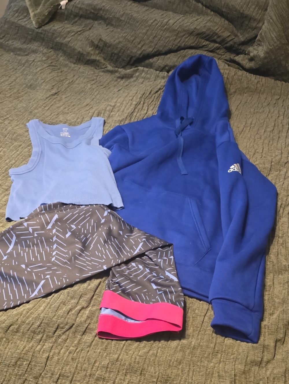 Adidas Royal Blue Hoodie Aerie Top And Nike Leggings Bundle Great Conditio. S/m